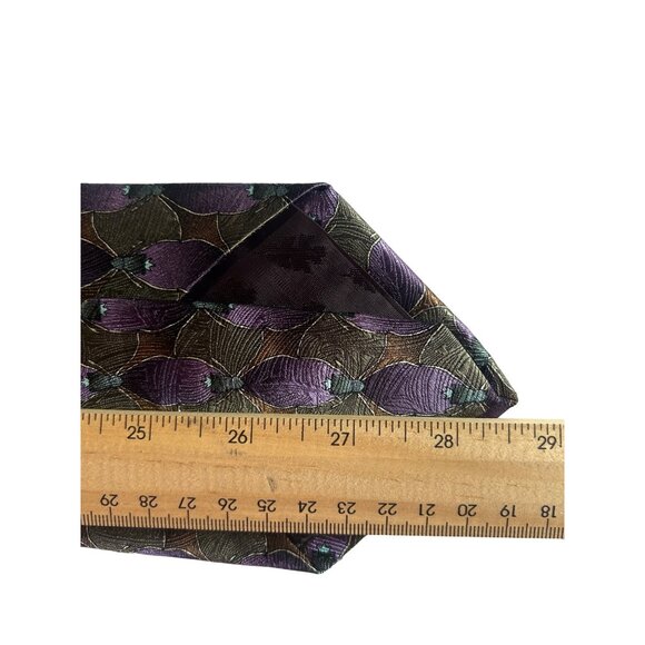Silver Argiope Spider Nature Conservatory Men's Ties With Purple & Green Pattern - Picture 6 of 8